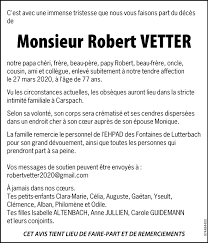 Avis de décès de jean vial. Necrologie Pompes Funebres Muller