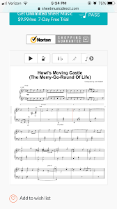 Joe Hisaishi Merry Go Round Of Life Piano Sheet Music Pin By Kispeter Ottilia On Music Sheet Music Howls Moving Castle Sheet Music Direct