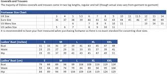 workwear size guides