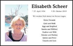 Traueranzeigen von Elisabeth Scheer