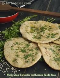 Whole Wheat Coriander And Sesame Seeds Naan Recipe Recipe Naan Recipe Indian Food Recipes Vegetarian Vegetarian Cooking