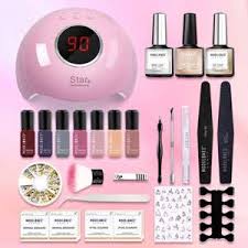 23 Pcs 7 Red Nude Colors Gel Nail Polish Kit With 36w Uv Light Modelones Com