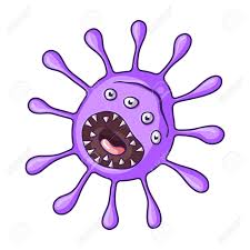 Vettoriale - Icona Di Virus Viola Nello Stile Del Fumetto Isolato Su Priorità Bassa Bianca. Illustrazione Di Stock Di Simbolo Di Batteri E Virus. Image 72269803.