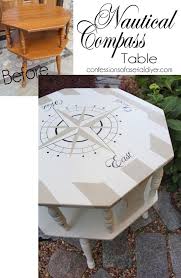 Nautical Compass Table Thrifting Can Benefit Animals Too Mobiliario Nautico Muebles De Playa Renovacion De Muebles