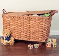 Large Toy Storage Basket | Optional Wooden Chest Lid Available - Plain