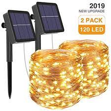 2 stuck solar lichterkette aussen litogo 12m 120 led lichterkette aussen wasserdicht kupferdraht lichterkette aussen solar lichterkette led lichterkette aussen
