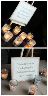Remembering Those Who Could Not Be At The Wedding Have A Small Candle With The Name Of Someone On It Who Memory Candle Wedding Wedding Memorial Woodsy Wedding