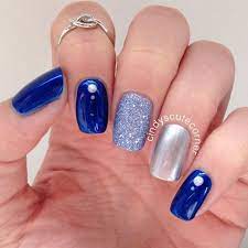 Pin By Tabytha Pate On Nails In 2020 Blue And Silver Nails Silver Nails Blue Nails