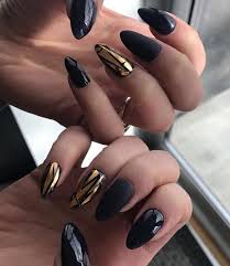 Black And Gold Nail Art 55 Chrome Nail Art Ideas Cuded Chrome Nails Chrome Nail Art Gold Nail Art