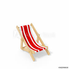 Beach Chair Deck Chair With Red And White Stripes Isolated On White Background 3d Rendering 3d Illustration Of Sunchair Wooden Beach Lounge Chair Relax Holiday Summer Minimal Concept Buy This Stock