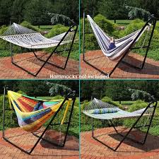 The sunnydaze 15 foot hammock stand is perfect for hammocks measuring 10 to 15 feet. Hammock Stand Steel With Black Finish Heavy Duty Universal Multi Use Overstock 11613588