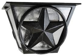 Coramdeo outdoor 8.5 oval led nautical bulkhead light, flush mount for wall or ceiling, wet location, 75w of light, 800 lumens, 3k, black cast aluminum with frosted glass lens. Americana Lone Star Flush Mount Outdoor Wall Lights And Sconces By Melissa Lighting Inc Ls 53 As Houzz
