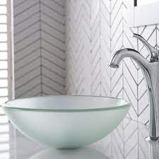 The best sink to have in the bathroom is a combination of both form and function. Frosted Glass Circular Vessel Bathroom Sink Glass Sink Sink Bathroom Sink
