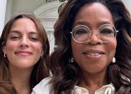 September 2024: Riley and Oprah at Graceland during the filming of "An  Oprah Special: The Presleys — Elvis, Lisa Marie and Riley.” It aired