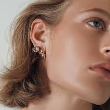 Orb Stud Earrings Light Olive