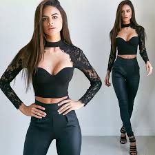 Maybe you would like to learn more about one of these? Frauen Bekleidung Sommer Stil Elegante Schwarz Spitze Hakeln Crop Top Madchen Langarm Schwarz Blause Frauen Sexy Aushohlen Shirt Tops Hollow Out Shirt Shirt Topblauses Woman Aliexpress