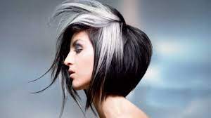 Elderly asian woman showing black gray hair roots on her head,close up,top view,black and white toned head profile of a mannequin woman in black mesh hat with no hands isolated on white. 15 Black And White Hairstyles Are You A Fan Of The Salt And Pepper Look
