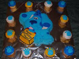 Blue's clues paw print cake. Blues Clues With Paw Print Cupcakes Cakecentral Com