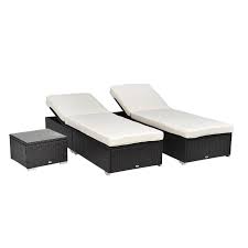Check spelling or type a new query. Patio Furniture Accessories Outsunny 3 Piece Rattan Wicker Adjustable Chaise Lounge Chair With Wheels Set Brown White Patio Seating