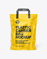 Glossy Carrier Bag Mockup In Bag Sack Mockups On Yellow Images Object Mockups