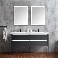 I made sense to have a 2 sided sink before there were dishwashers so that you could soak on one side and rinse on the other side. Dowell 60 Inch Double Vanity Color Frosted Black With Led Light 60 Inch Double Vanity Double Vanity Double Bathroom Vanity