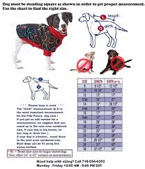 Size Chart Fido Fleece Dog Coats Fleece Dog Coat Dog