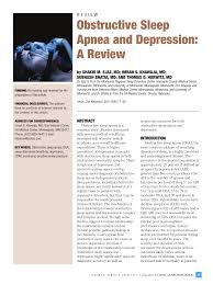 Pdf Obstructive Sleep Apnea And Depression A Review
