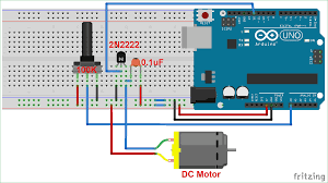 Dc Motor Speed Control Using Arduino And Potentiometer Arduino Circuit Diagram Electronics Circuit