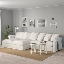 Gronlid Sectional 4 Seat With Chaise Inseros White Order Here Ikea In 2020 Deep Sofa Deep Seating Big Sofas