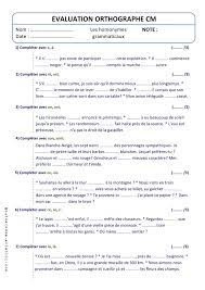 Evaluation Orthographe Homonymes Grammaticaux | Exercice cm2, Orthographe  cm1, Exercice cm2 a imprimer