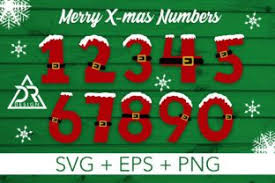 Download Merry Xmas Numbers Graphic By Davidrockdesign Creative Fabrica Merry Xmas Merry Xmas SVG Cut Files