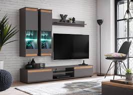 Il y a 83 produits. Meuble Tv Et Vitrine Murale Gris Bois Pour Salon