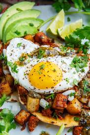 Chorizo And Potato Tostadas With Fried Eggs Recipe Chorizo And Potato Eggs Dinner Chorizo Recipes