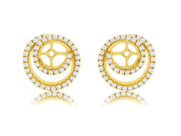 14k yellow gold j hoop earrings ear hoops set jacket jackets studs fine jewelry for women gifts for her. Yellow Gold Diamond Earring Jackets Mem 28536 Lustig Jewelers