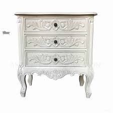 Quick view quick view add to cart add to cart. French Flower Carved Low Boy Bedside Chest Antique White 3 Drawer Antique Reproduction Shop