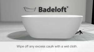 Acrylic reversible drain freestanding bathtub in glossy white. Badeloft Freestanding Bathtub Installation Using The Ez Drop In Drain Youtube
