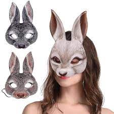 Eva Half Face Rabbit Mask Animal Head Masks Party Cosplay Masque Easter  Carnival Masquerade | Fruugo DK
