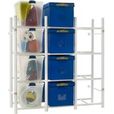 Because the basement is dark. Storage Bin Shelving System In Plastic Storage Bins
