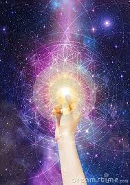 Hand Opening The Passage To Stars Portal To Heaven Golden Light Another Dimension World Flower Of Life Astral Projection Star Background Flower Of Life