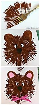 Kids Bear Craft Using A Fork Manualidades Manualidades Escolares Ninos Artisticos