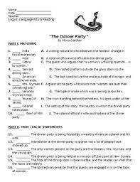 A man told me the story of his life. The Dinner Party By Mona Gardner Quiz By Johntry Appleseed Tpt