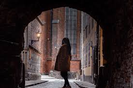 You can use the following text 1024x768px Free Download Hd Wallpaper Woman Standing Inside Alley Tunnel Architecture Back View Dark Wallpaper Flare
