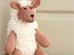 Newborn photo prop lamb knit toy, small handmade little sheep, soft knitted toy for photo shoots. Make A Sweet Sheep Toy With Our Knitting Pattern
