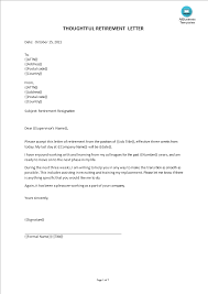 Gratis Thoughtful Retirement Resignation Letter