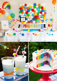 Birthday Party Decorations At Home For Boy A Modern Rainbow Art Party Kids Birthday Hostess With The Mostess Rainbow Birthday Party Colorful Birthday Party Rainbow Birthday