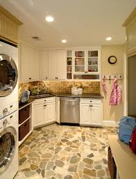 Over the kitchen island are three pendant lights. 9 Flooring Types For A Charming Country Kitchen