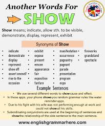 Sharing and collaborating using word files is easy and increasingly common. Another Word For Show What Is Another Synonym Word For Show English Grammar Here