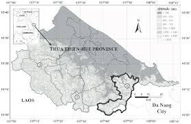 Hiển thị thông báo theo tỉnh/thành. Map Of Thá»«a Thien Huáº¿ Province Showing The Three Localities 1 Mang Download Scientific Diagram