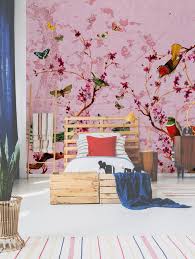 Colourful Birds And Butterflies Wallpaper Birds Butterflies Colourful Living Room Decor Girl Bedroom Decor Pink Room