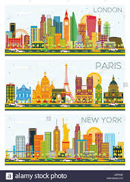 L'empire states building, broadway, central park. London Paris New York Skyline Mit Farbe Gebauden Und Blauer Himmel Vektor Illustration Geschaftsreisen Und Tourismus Konzept Mit Historischer Architektur Stock Vektorgrafik Alamy